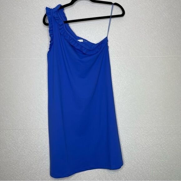 Susana Monaco One Shoulder Sheath Dress in Dazzling Blue L - Picture 1 of 6